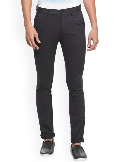 

V Dot Men Charcoal Slim Fit Solid Regular Trousers