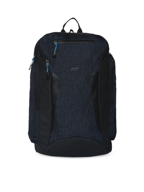 

United Colors of Benetton Unisex Blue & Black Colourblocked Backpack