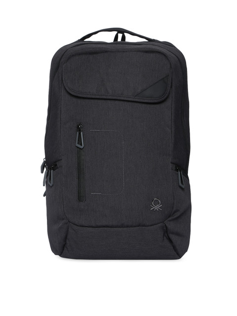 

United Colors of Benetton Unisex Black Solid Backpack