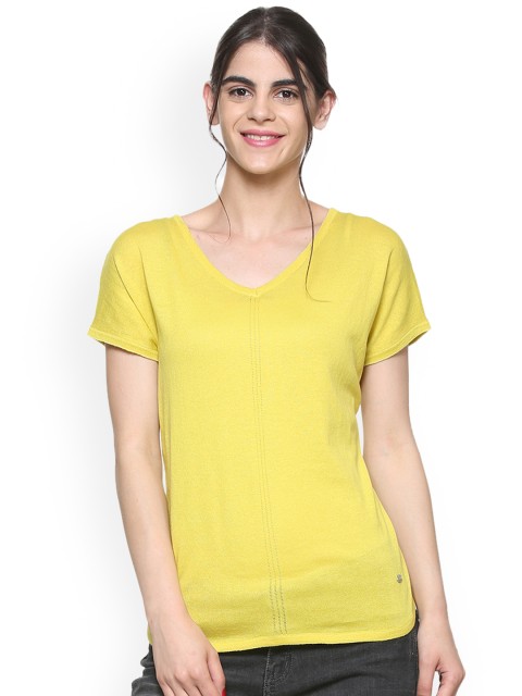 

Allen Solly Woman Women Yellow Solid Top
