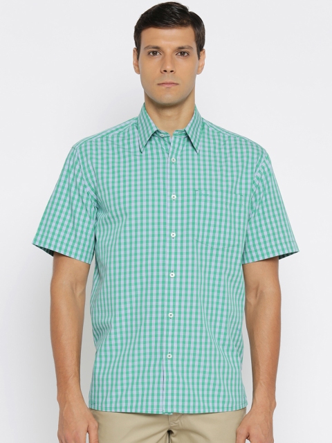 

ColorPlus Men Green Classic Regular Fit Checked Casual Shirt