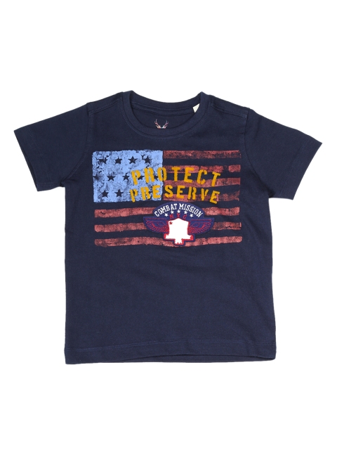 

Allen Solly Junior Boys Navy Blue Printed Round Neck T-shirt