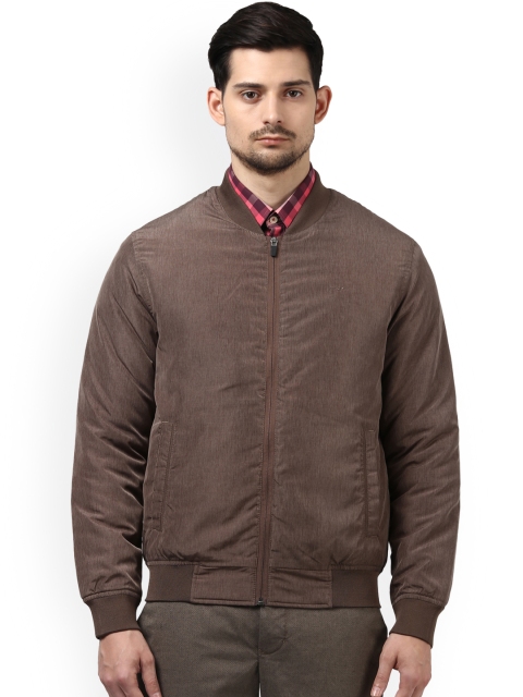 

Park Avenue Men Brown Solid Bomber Jacket