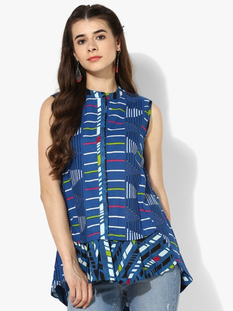 

Sangria Women Blue Regular Fit Printed Casual Shirt