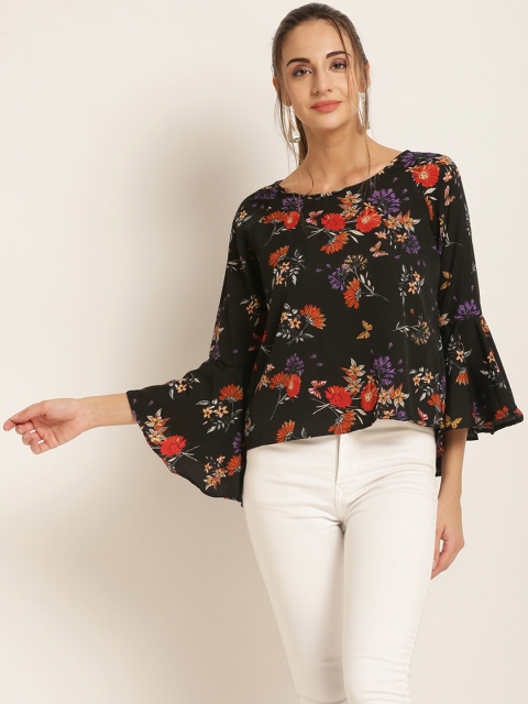 

Harpa Women Black Floral Print Top