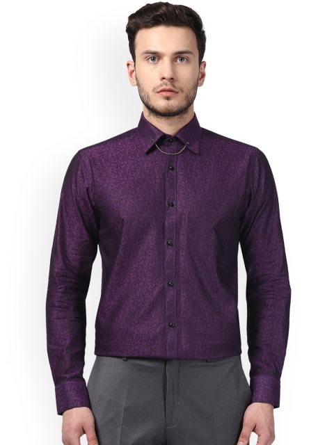 

Raymond Men Purple Contemporary Regular Fit Printed Formal Shirt