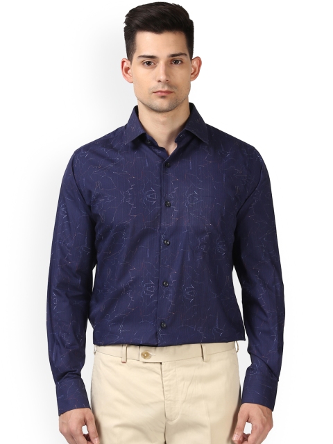 

Raymond Men Blue Slim Fit Printed Formal Shirt
