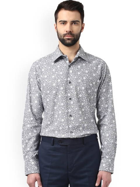 

Raymond Men Grey Slim Fit Printed Casual Shirt