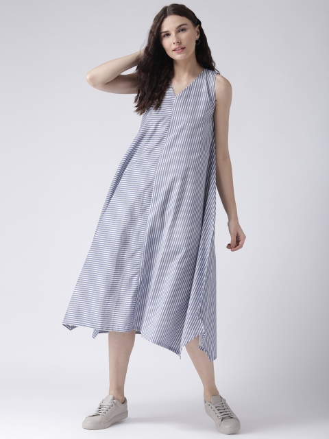 

pinwheel Women Navy Blue Striped A-Line Dress