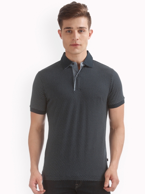 

Nautica Men Navy Blue Printed Polo Collar T-shirt
