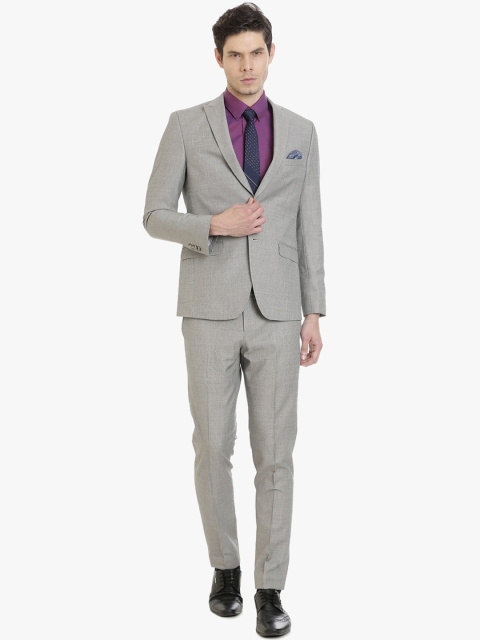 

SUITLTD Men Grey Checked Formal Suit