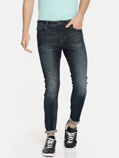 

AMERICAN EAGLE OUTFITTERS Men Blue Skinny Fit Mid-Rise Clean Look Stretchable Jeans