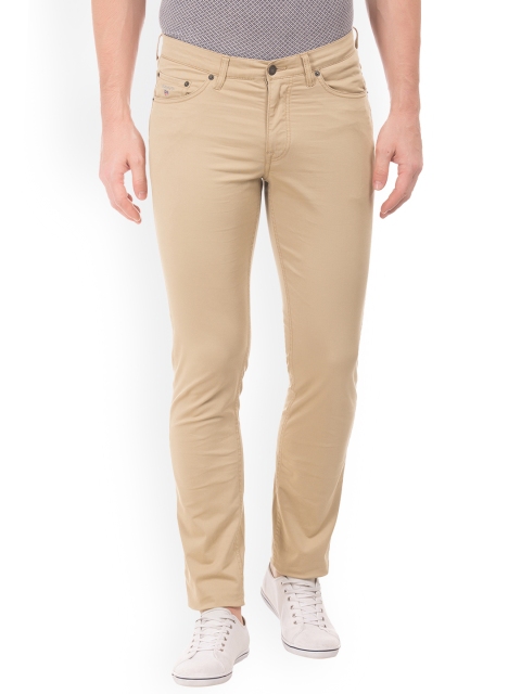 

GANT Men Beige Slim Fit Solid Regular Trousers