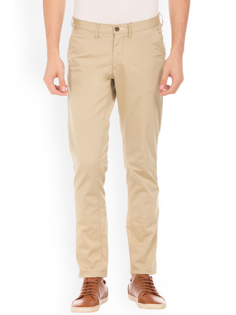 

GANT Men Beige Slim Fit Solid Regular Trousers