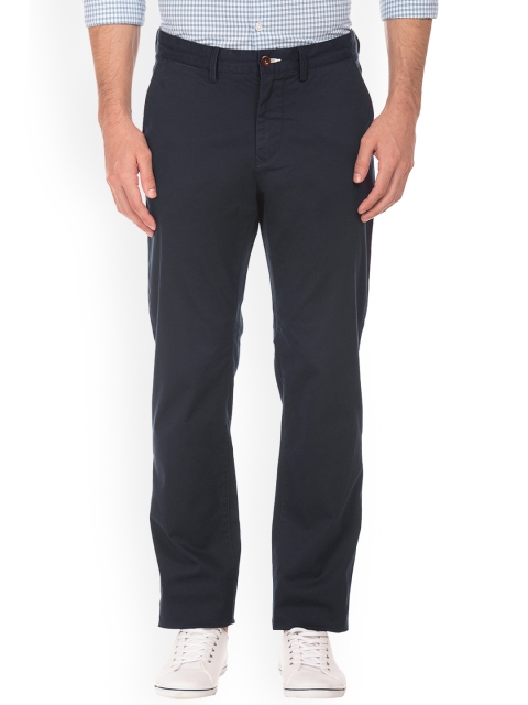 

GANT Men Navy Blue Slim Fit Solid Regular Trousers