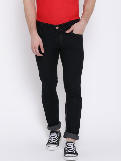 

Teesort Men Black Slim Fit Mid-Rise Clean Look Stretchable Jeans