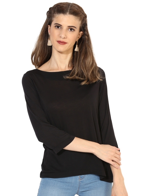 

Magzayra Women Black Solid Styled Back Top