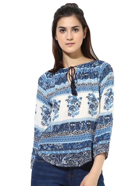 

Magzayra Women Blue Printed Top