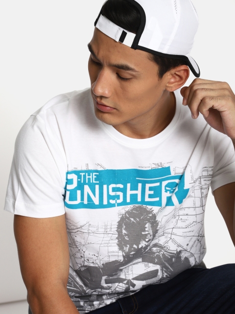 

Kook N Keech Marvel Men White Printed Round Neck T-shirt