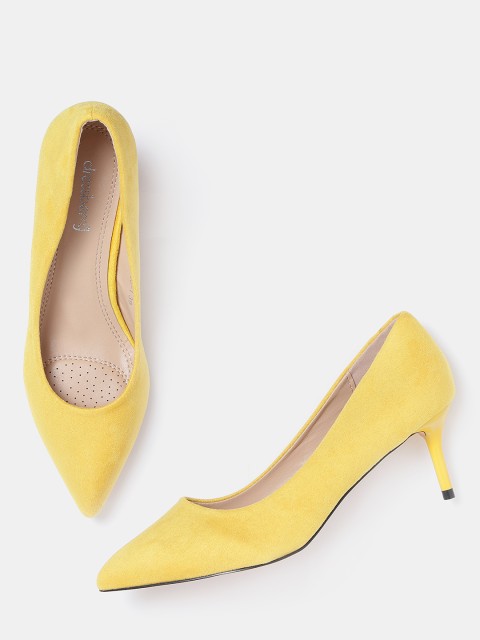 

DressBerry Women Yellow Solid Pumps