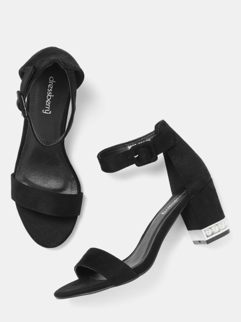 

DressBerry Women Black Solid Heels
