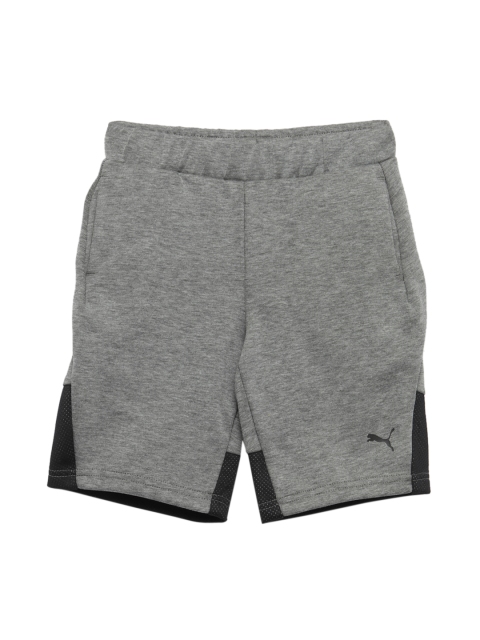 

Puma Boys Grey Melange Solid Regular Fit Sports Shorts