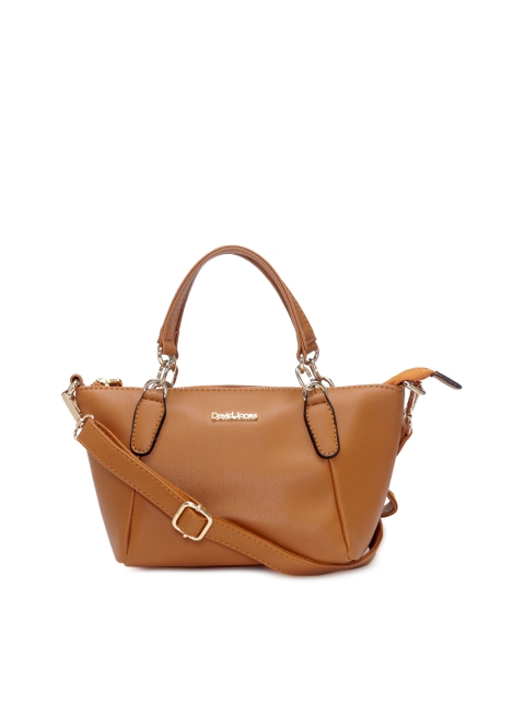 

David Jones Tan Solid Handheld Bag