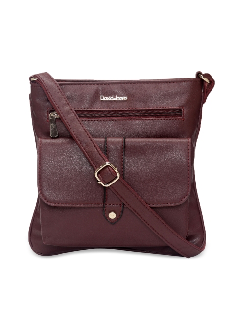 

David Jones Women Maroon Solid Sling Bag