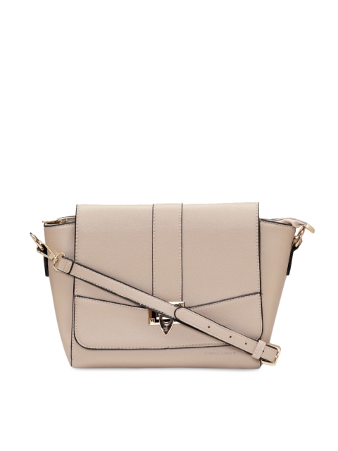 

David Jones Beige Solid Sling Bag