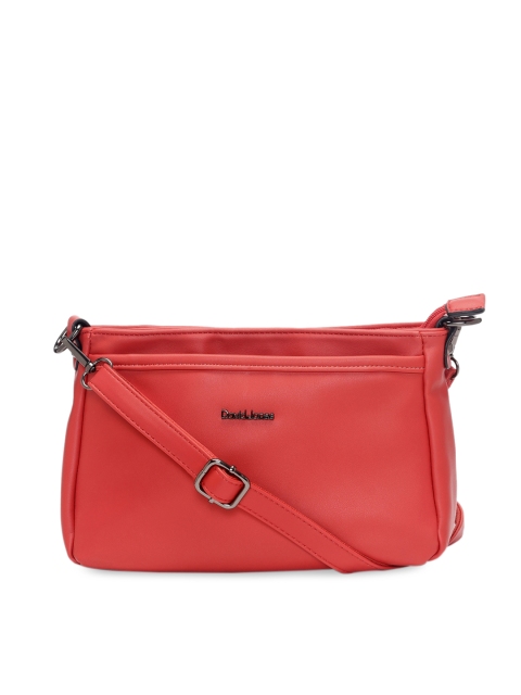 

David Jones Red Solid Sling Bag