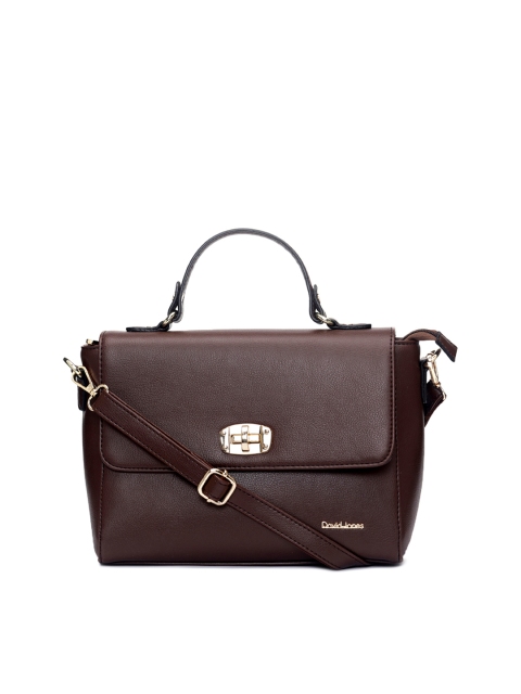 

David Jones Brown Solid Satchel