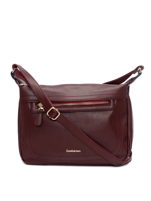 

David Jones Women Burgundy Solid Sling Bag