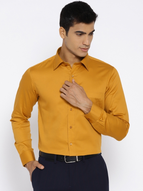 

DENNISON Men Mustard Yellow Slim Fit Solid Formal Shirt