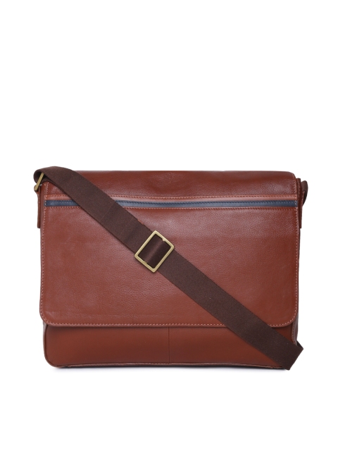 

Hidesign Men Tan Brown SIGMUND 01-REG MEL RANCH Leather Messenger Bag
