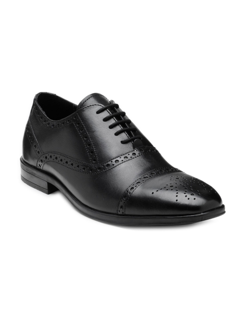 

Teakwood Men Black Leather Formal Brogues