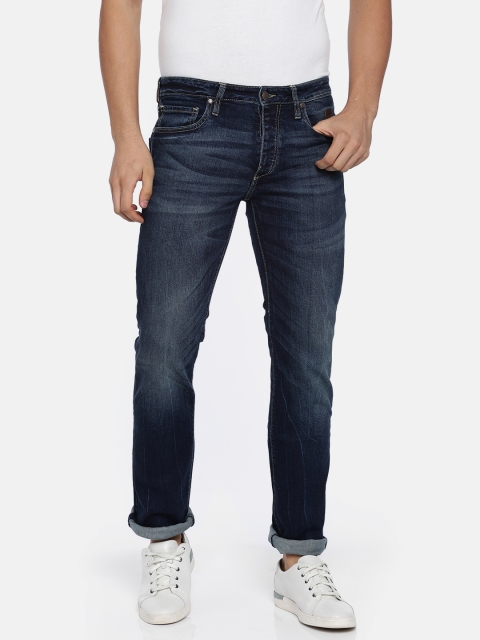 

Jack & Jones Men Blue Regular Fit Mid-Rise Clean Look Stretchable Jeans