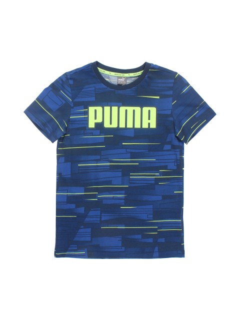 

Puma Boys Blue & Green Printed Round Neck T-shirt