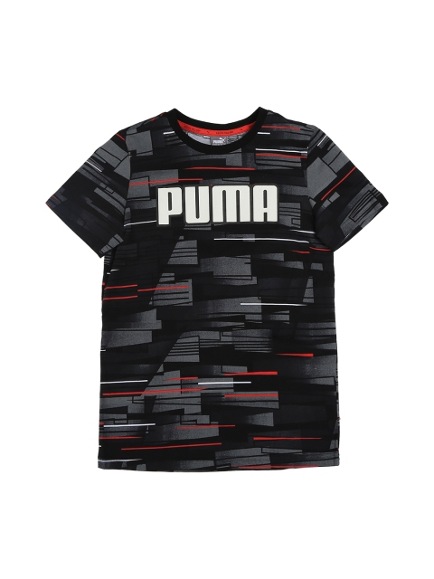 

Puma Boys Black Printed Round Neck T-shirt