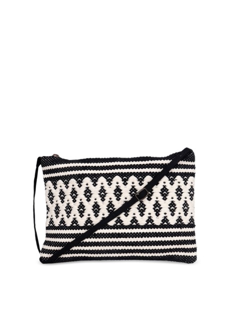 

Diwaah Black & Off-White Self-Design Sling Bag