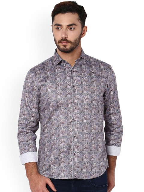 

V Dot Men Multicoloured Slim Fit Printed Casual Shirt, Multi