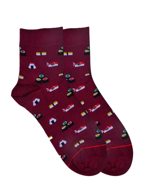 

Soxytoes Unisex Maroon Cotton Ankle Length Socks