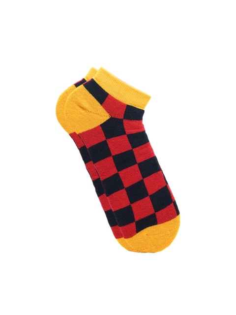

Soxytoes Men Red & Yellow Cotton Ankle Length Socks