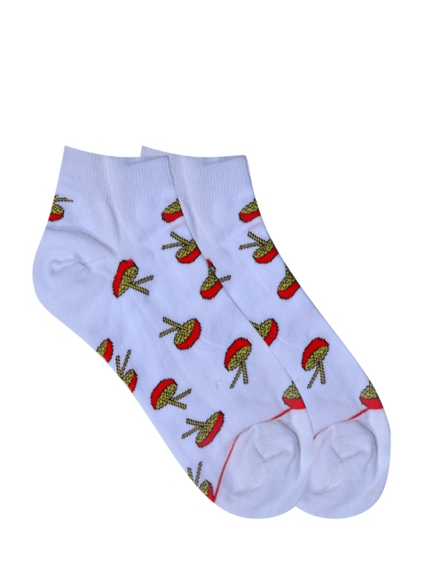 

Soxytoes White Patterned Ankle Length Socks