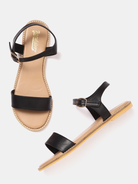 

Roadster Women Black Solid Open Toe Flats