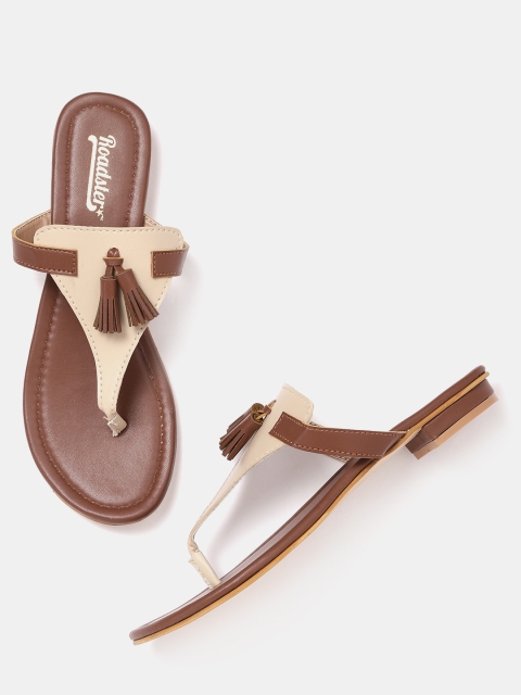 

Roadster Women Beige & Brown Open Toe Flats