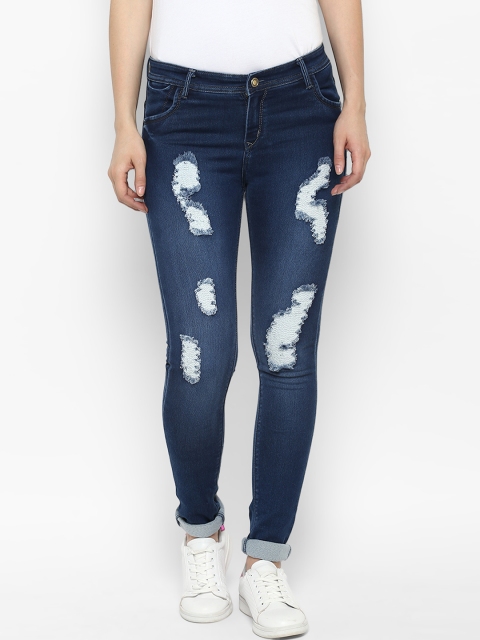 

StyleStone Women Blue Skinny Fit Mid-Rise Highly Distressed Stretchable Jeans