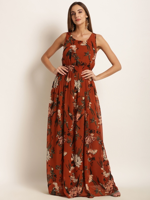 

Harpa Women Brown Printed Maxi Dress