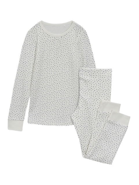 

next Girls Cream-Coloured Printed Thremal Pyjama Set