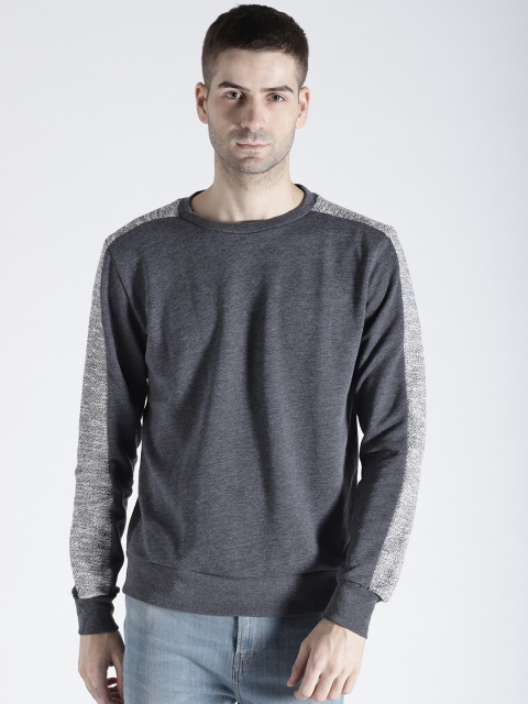 

s.Oliver Men Charcoal Grey Solid Sweatshirt