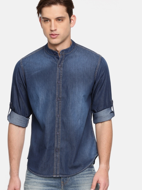 

Moda Rapido Men Blue Regular Fit Faded Casual Shirt